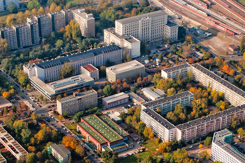 Luftaufnahme vom Campus der HTW Dresden am Friedrich-List-Platz am 21. Oktober 2009