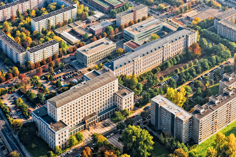 Luftaufnahme vom Campus der HTW Dresden am Friedrich-List-Platz am 21. Oktober 2009