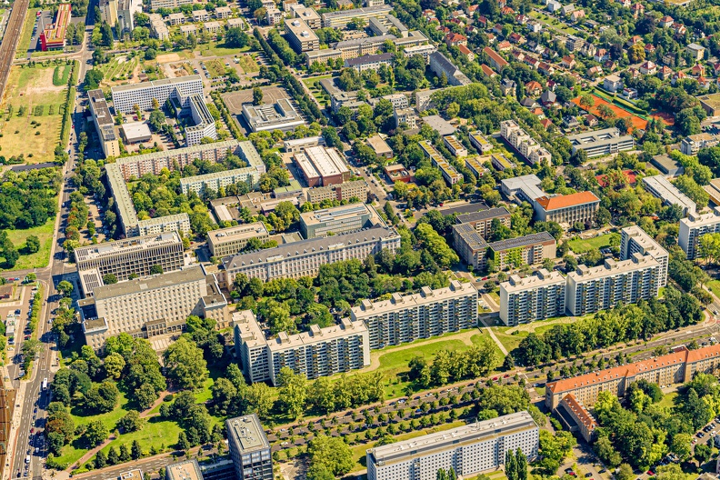 Luftaufnahmen des Campus der HTW Dresden am Friedrich-List-Platz am 13.08.24.