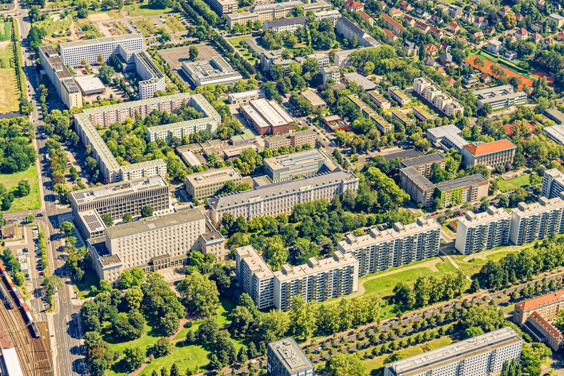 Luftaufnahmen des Campus der HTW Dresden am Friedrich-List-Platz am 13.08.24.