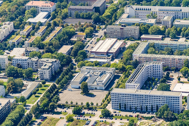 Luftaufnahmen des Campus der HTW Dresden am Friedrich-List-Platz am 13.08.24.