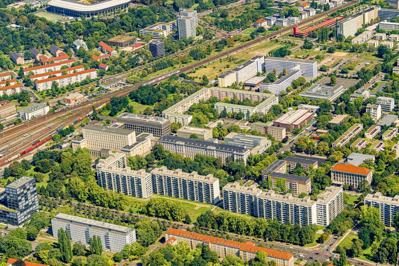 Luftaufnahmen des Campus der HTW Dresden am Friedrich-List-Platz am 13.08.24.